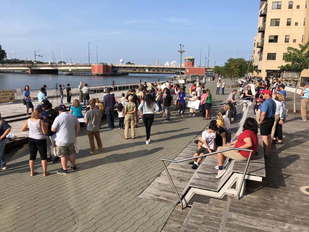 The climate change rally in Downtown Green Bay on Sept. 20, 2019. (Photo by David Voelker.)